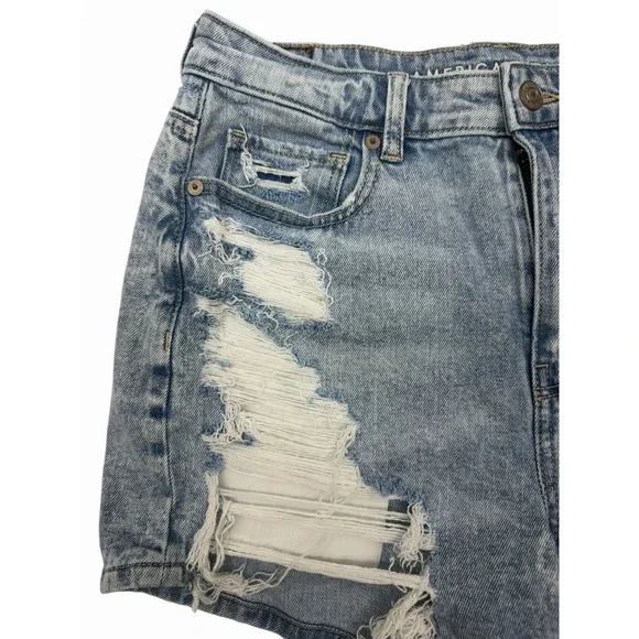 LADIES AMERICAN EAGLE COMFORT STRETCH WAISTBAND DISTRESSSED JEAN SHORTS SIZE 6 - Picture 3 of 15